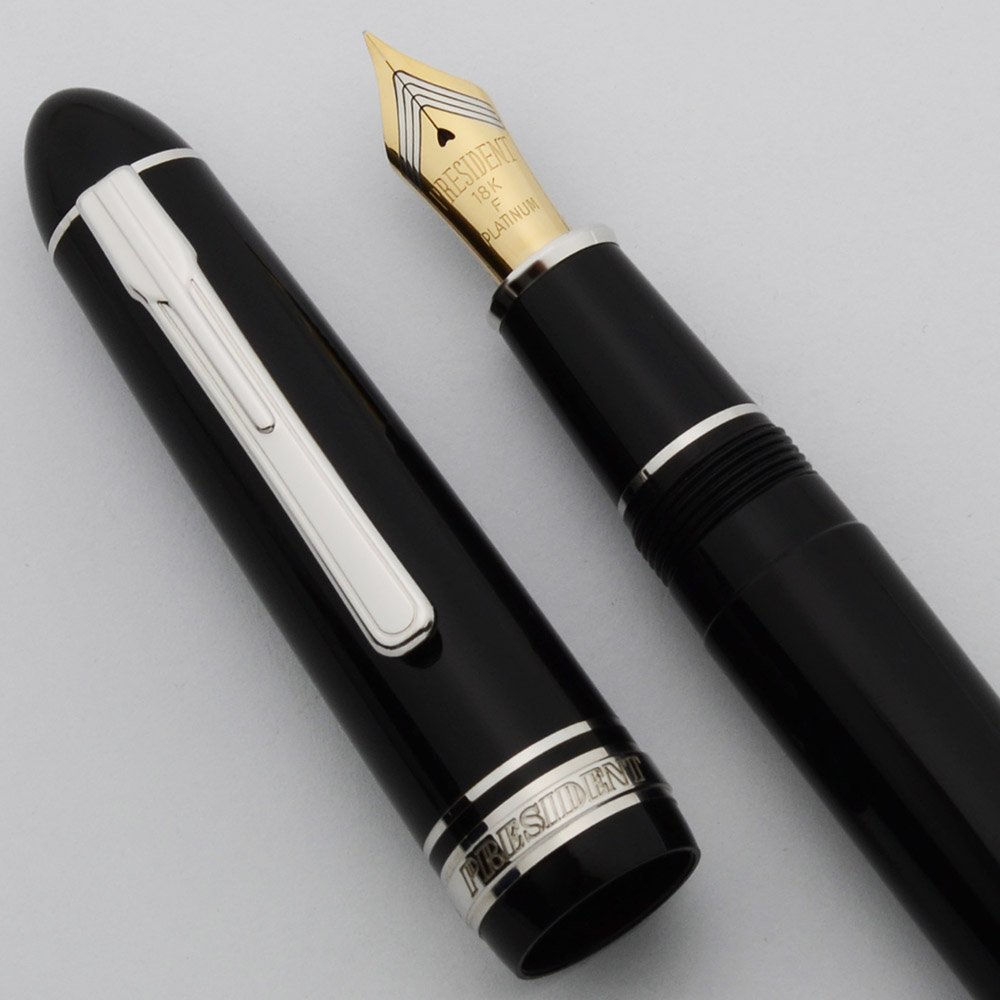 q*s様 お買得、美品‼️PLATINUM JAPAN PRESIDENT 18 PLATINUM President Fountain Pen - Black | PenSachi - Japan